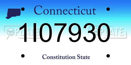 1I07930 Connecticut License Plate