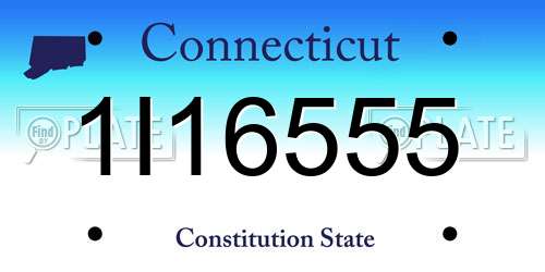 1I16555 Connecticut License Plate