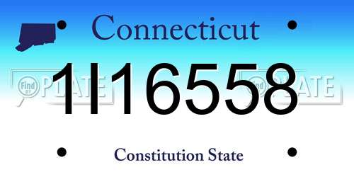 1I16558 Connecticut License Plate