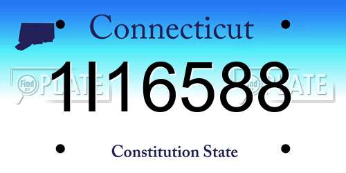 1I16588 Connecticut License Plate