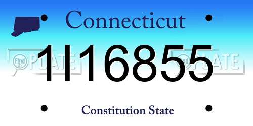 1I16855 Connecticut License Plate