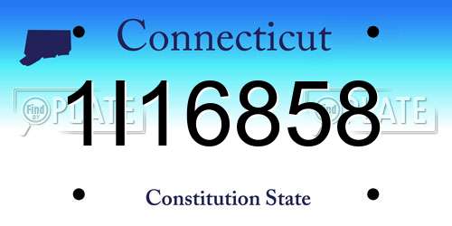 1I16858 Connecticut License Plate