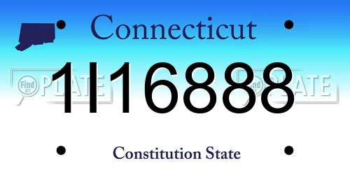 1I16888 Connecticut License Plate