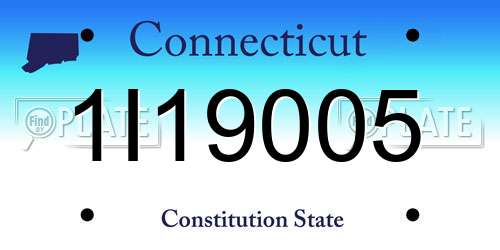 1I19005 Connecticut License Plate