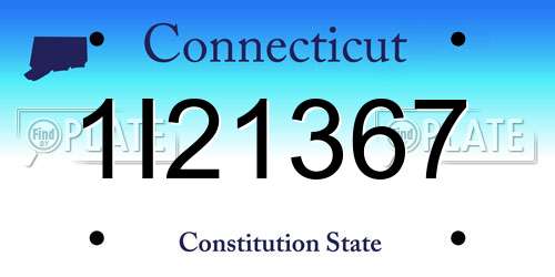 1I21367 Connecticut License Plate