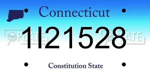 1I21528 Connecticut License Plate