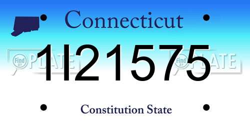 1I21575 Connecticut License Plate