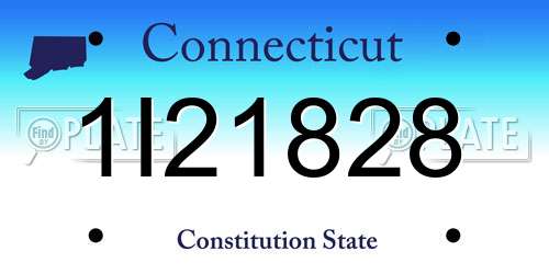 1I21828 Connecticut License Plate