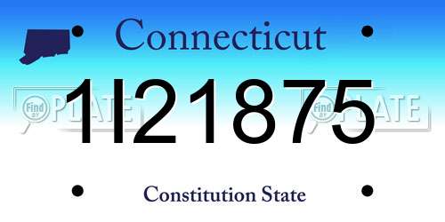 1I21875 Connecticut License Plate