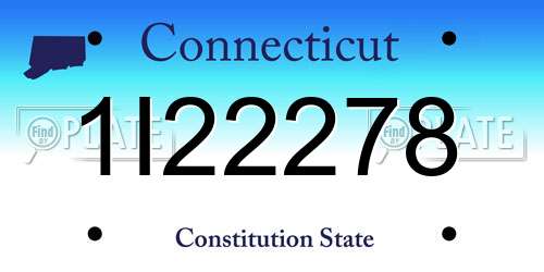 1I22278 Connecticut License Plate