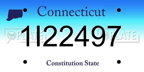 1I22497 Connecticut License Plate