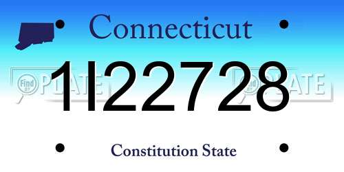 1I22728 Connecticut License Plate