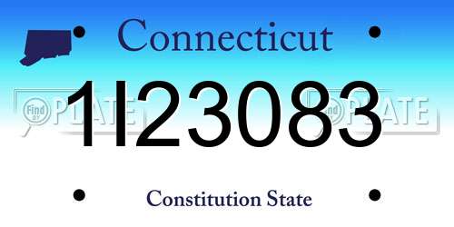 1I23083 Connecticut License Plate