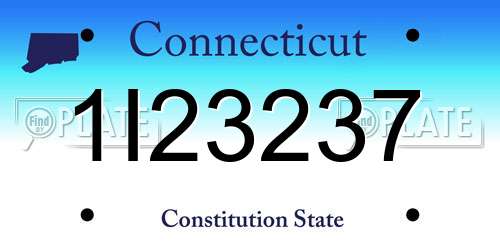 1I23237 Connecticut License Plate
