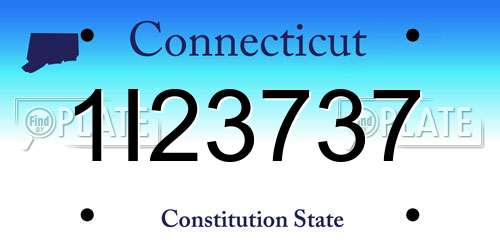 1I23737 Connecticut License Plate