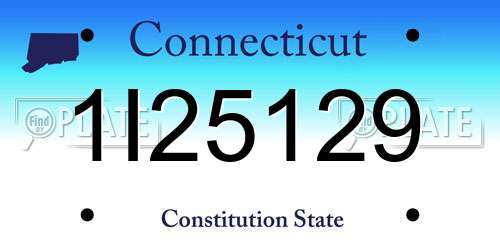 1I25129 Connecticut License Plate