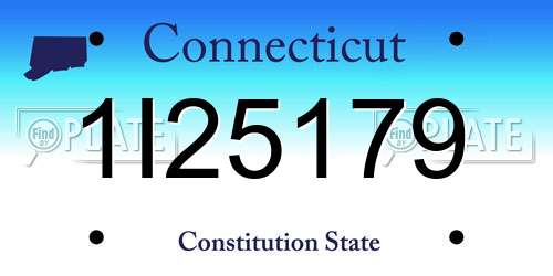 1I25179 Connecticut License Plate