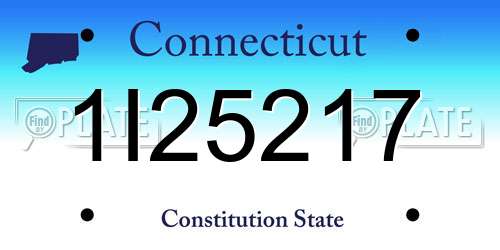 1I25217 Connecticut License Plate