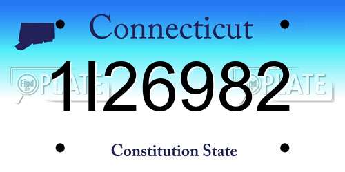 1I26982 Connecticut License Plate