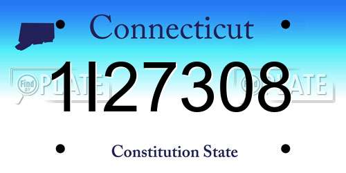 1I27308 Connecticut License Plate