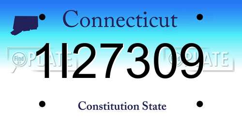 1I27309 Connecticut License Plate