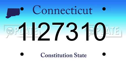 1I27310 Connecticut License Plate