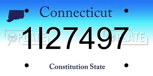 1I27497 Connecticut License Plate