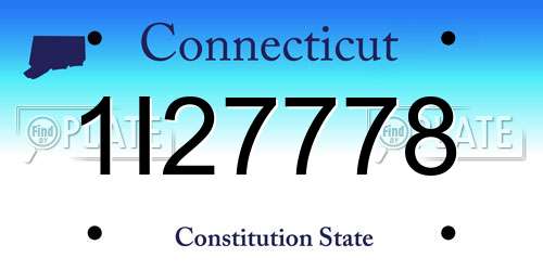 1I27778 Connecticut License Plate