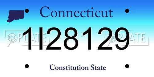 1I28129 Connecticut License Plate