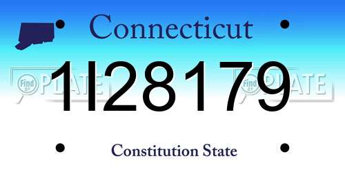 1I28179 Connecticut License Plate
