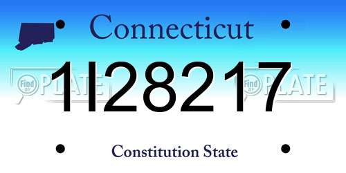 1I28217 Connecticut License Plate