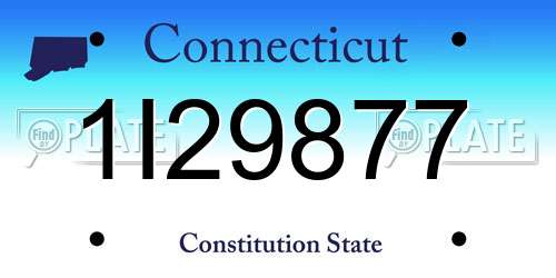 1I29877 Connecticut License Plate