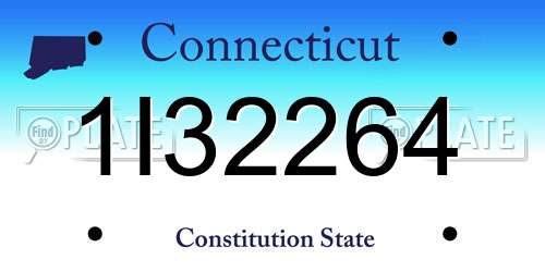 1I32264 Connecticut License Plate