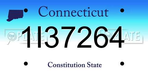 1I37264 Connecticut License Plate