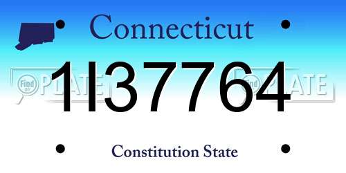 1I37764 Connecticut License Plate