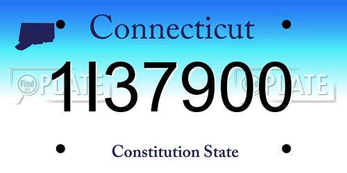 1I37900 Connecticut License Plate