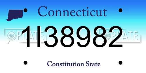 1I38982 Connecticut License Plate