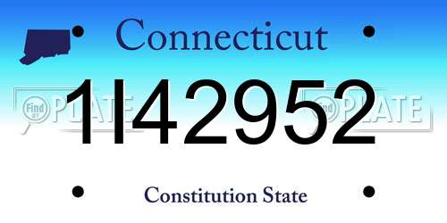 1I42952 Connecticut License Plate