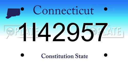 1I42957 Connecticut License Plate
