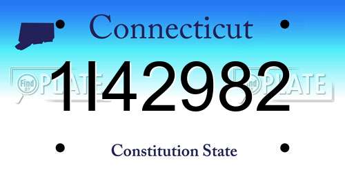 1I42982 Connecticut License Plate