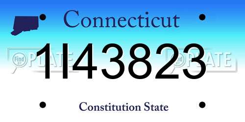 1I43823 Connecticut License Plate