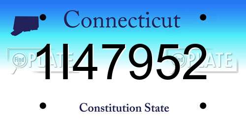 1I47952 Connecticut License Plate