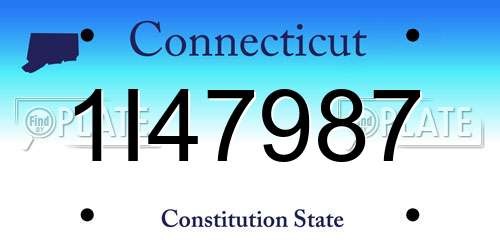 1I47987 Connecticut License Plate