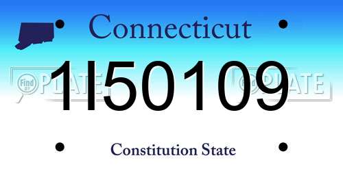 1I50109 Connecticut License Plate