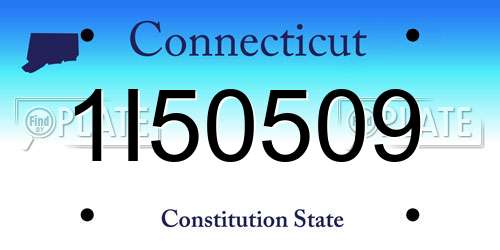 1I50509 Connecticut License Plate