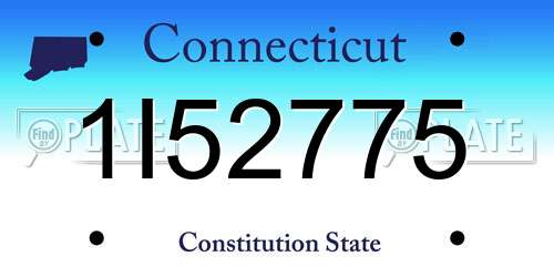 1I52775 Connecticut License Plate
