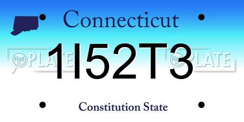 1I52T3 Connecticut License Plate