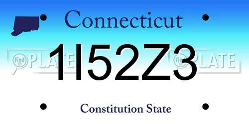1I52Z3 Connecticut License Plate
