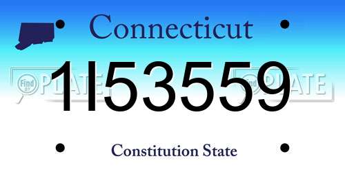 1I53559 Connecticut License Plate