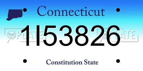 1I53826 Connecticut License Plate